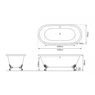 Cast Iron Baths - The ''Dryden Small''